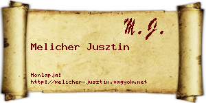 Melicher Jusztin névjegykártya